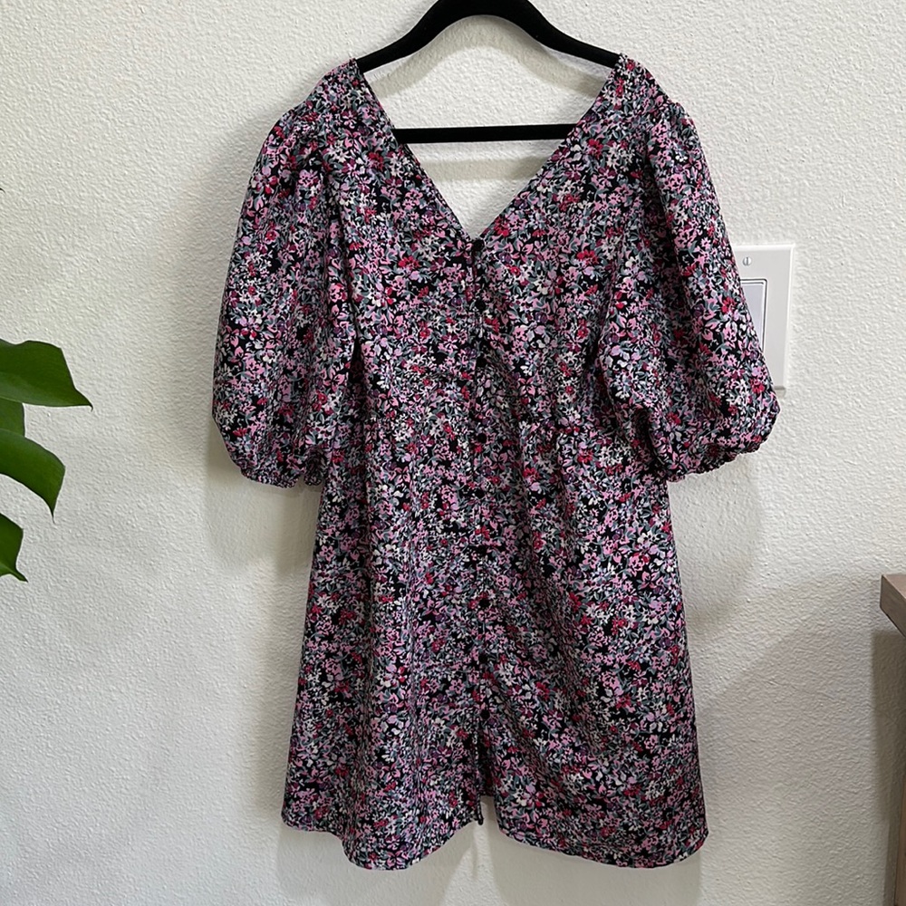 Zara floral shirt dress, size 9 - Picture 3 of 7